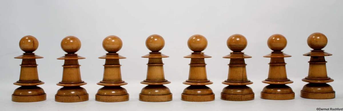 Antique English Upright Chess Set