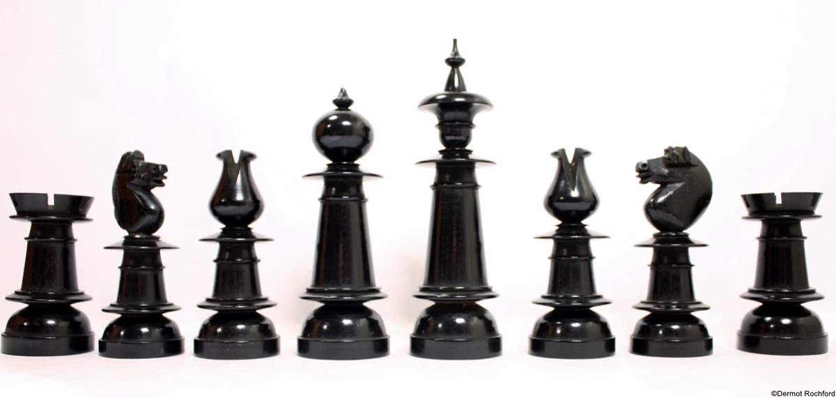 Antique English Upright Chess Set