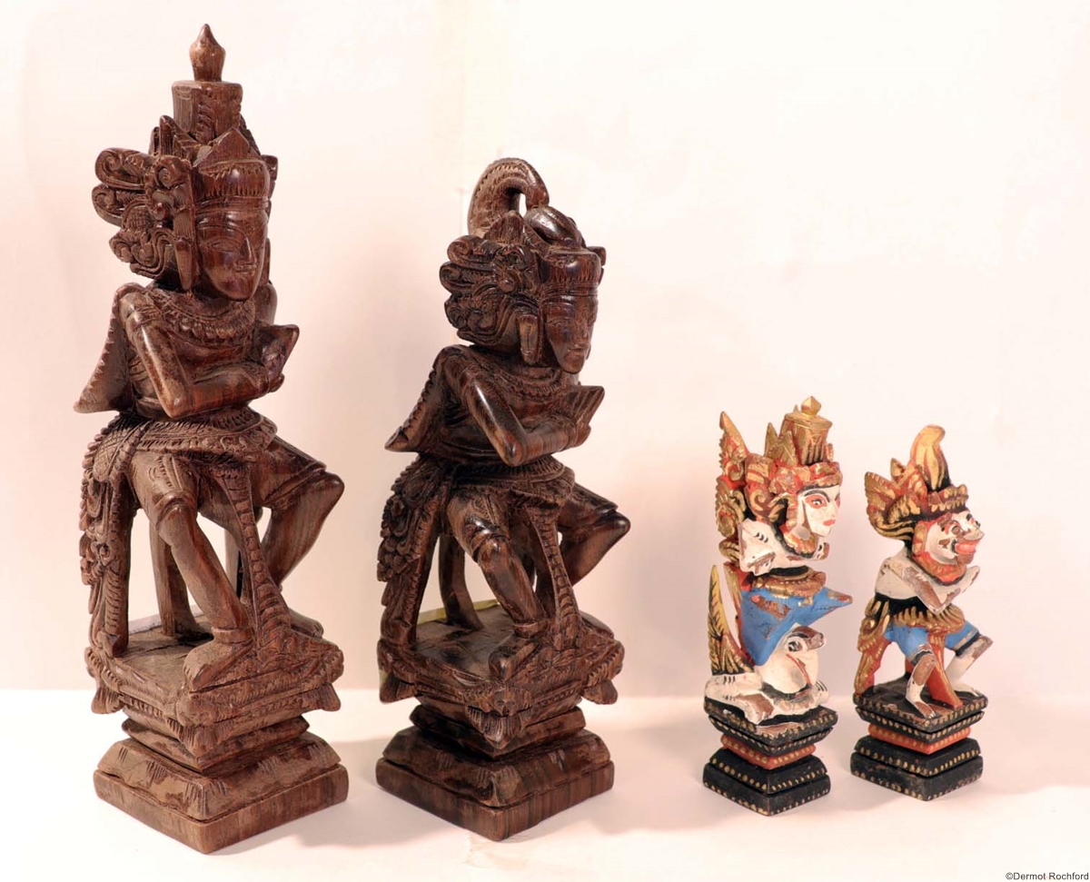 Antique Balinese Deity Set Chess Set