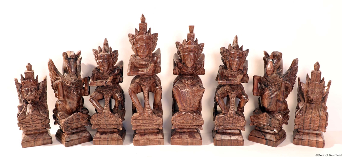 Antique Balinese Deity Set Chess Set