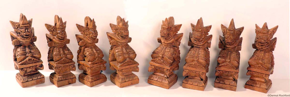 Antique Balinese Deity Set Chess Set