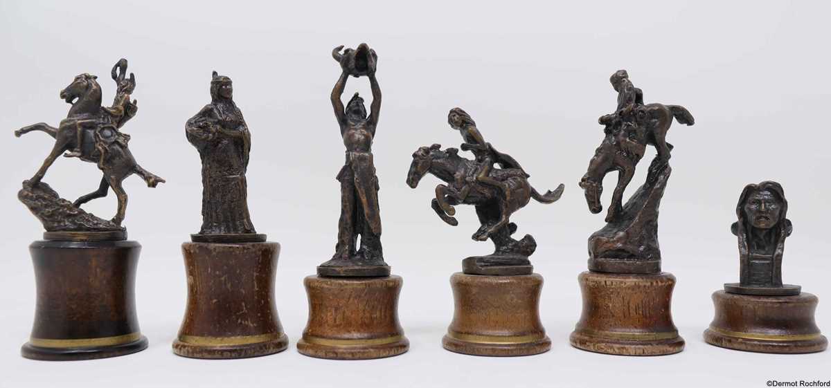 Vintage Franklin Mint chess set based on Frederic Remington Bronze ...