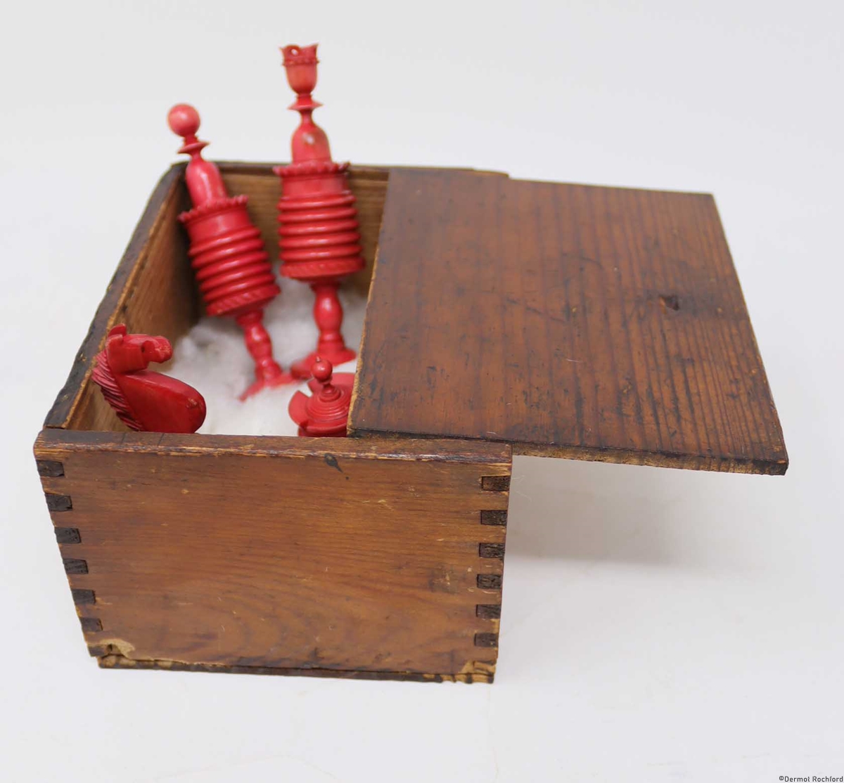 Antique German Bone Chess Set