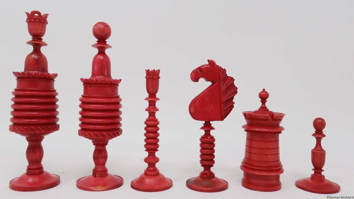 Antique German Bone Chess Set