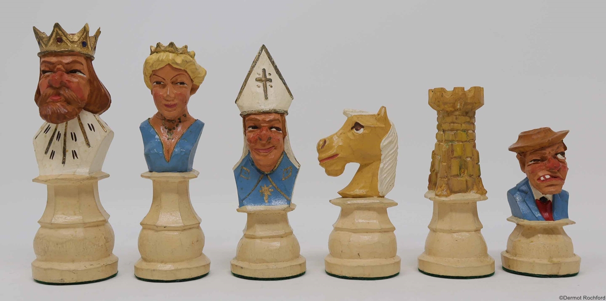 Antique Folk Chess Set