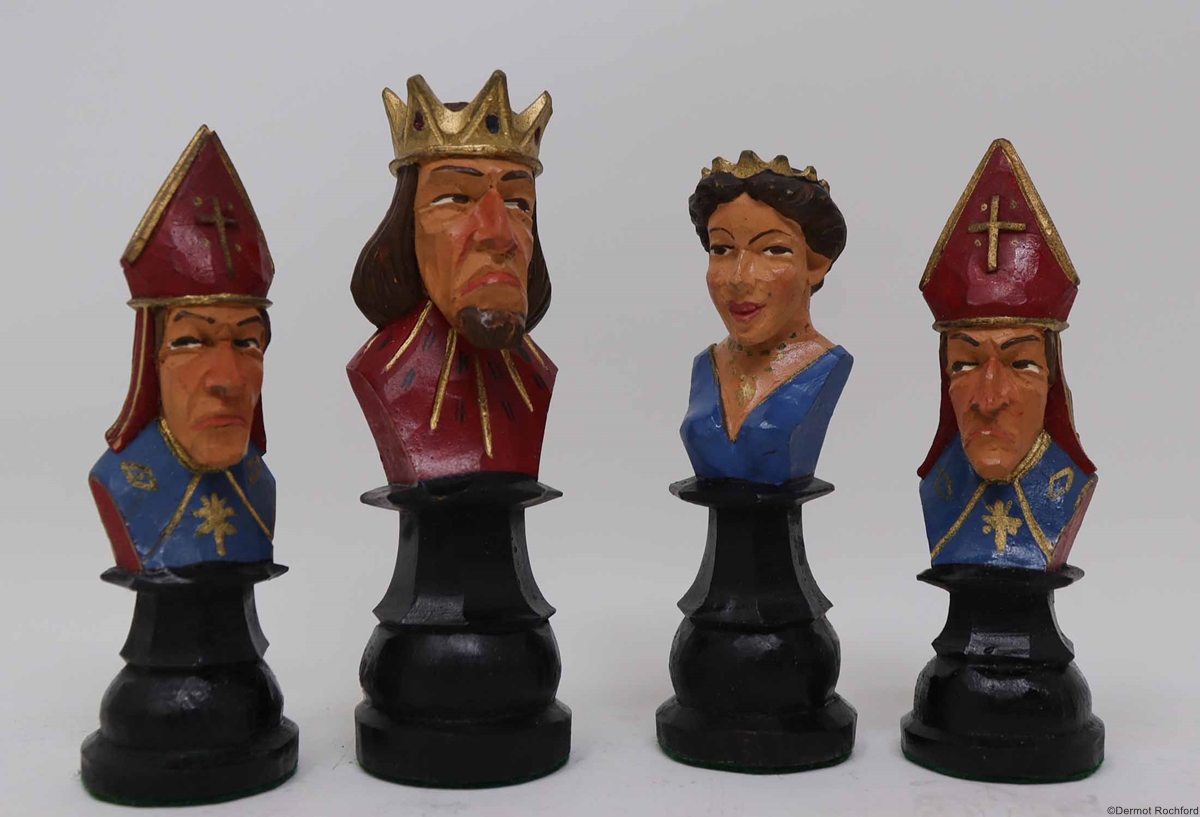 Antique Folk Chess Set