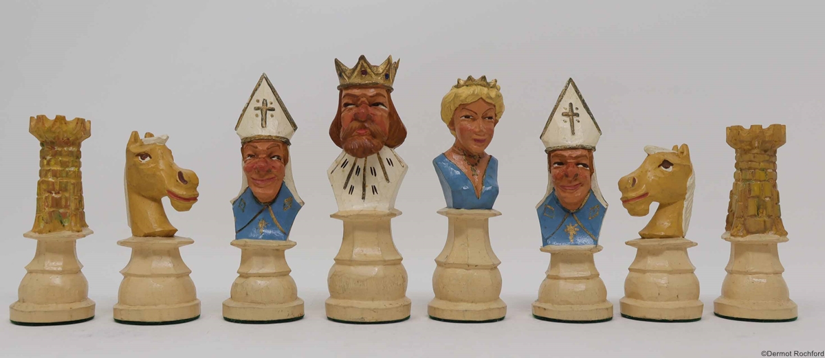 Antique Folk Chess Set