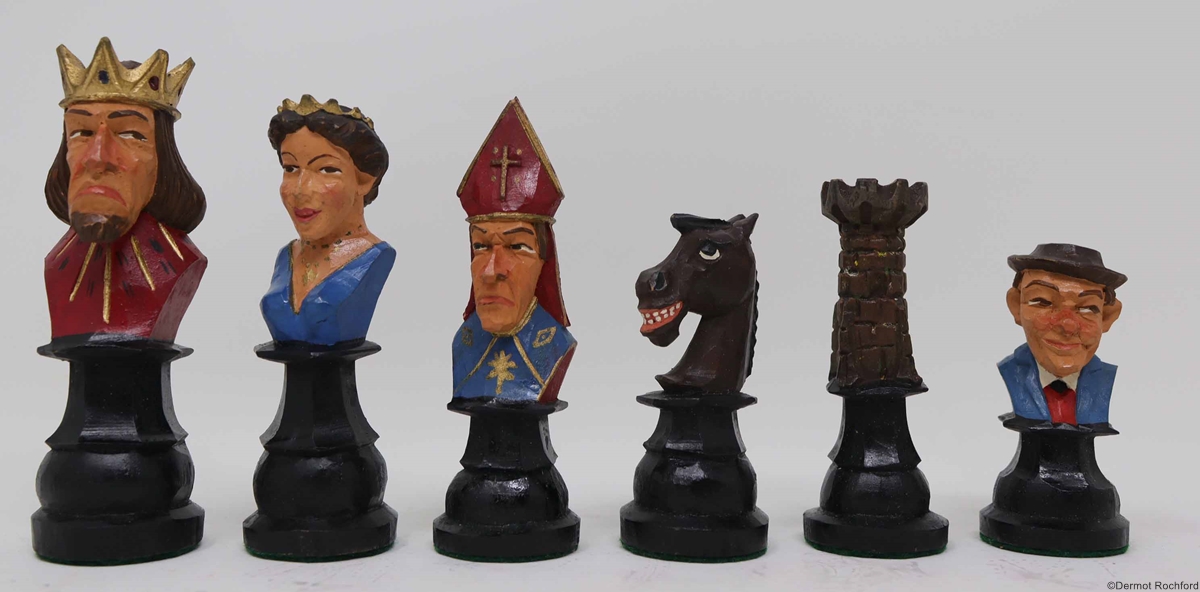 Antique Folk Chess Set