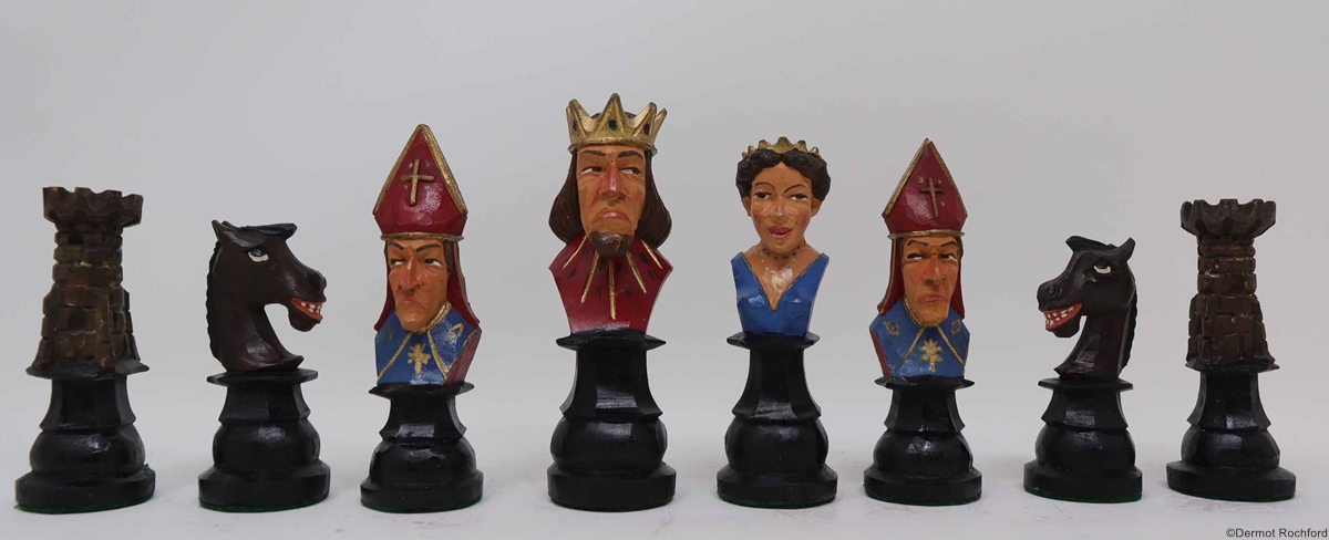 Antique Folk Chess Set