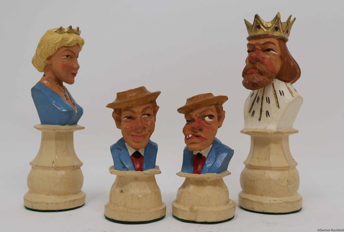 Antique Folk Chess Set