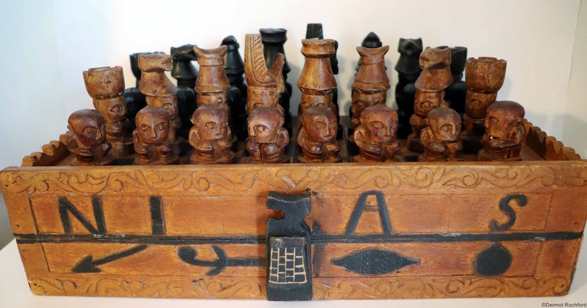 Antique Nias Tribal Chess Set