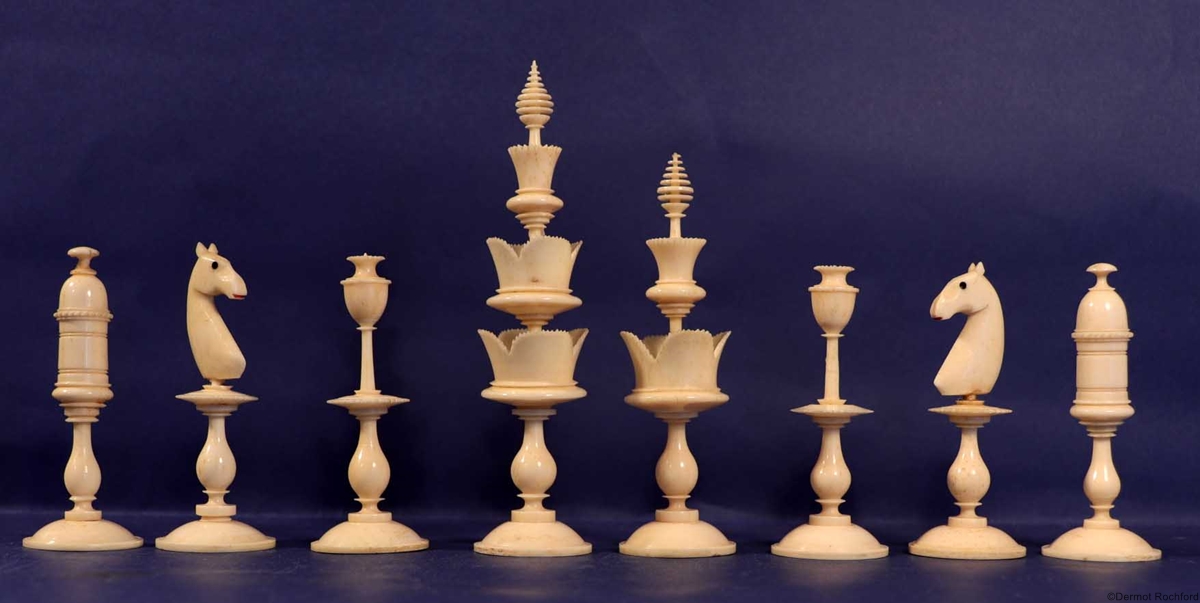 Antique Bone Selenus Chess Set