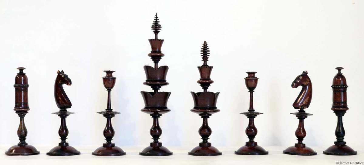 Antique Bone Selenus Chess Set