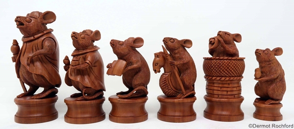 Commissioned DK Napoleon Bust Hand Carved Chess Set