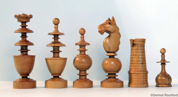 Antique French Regence chess set,