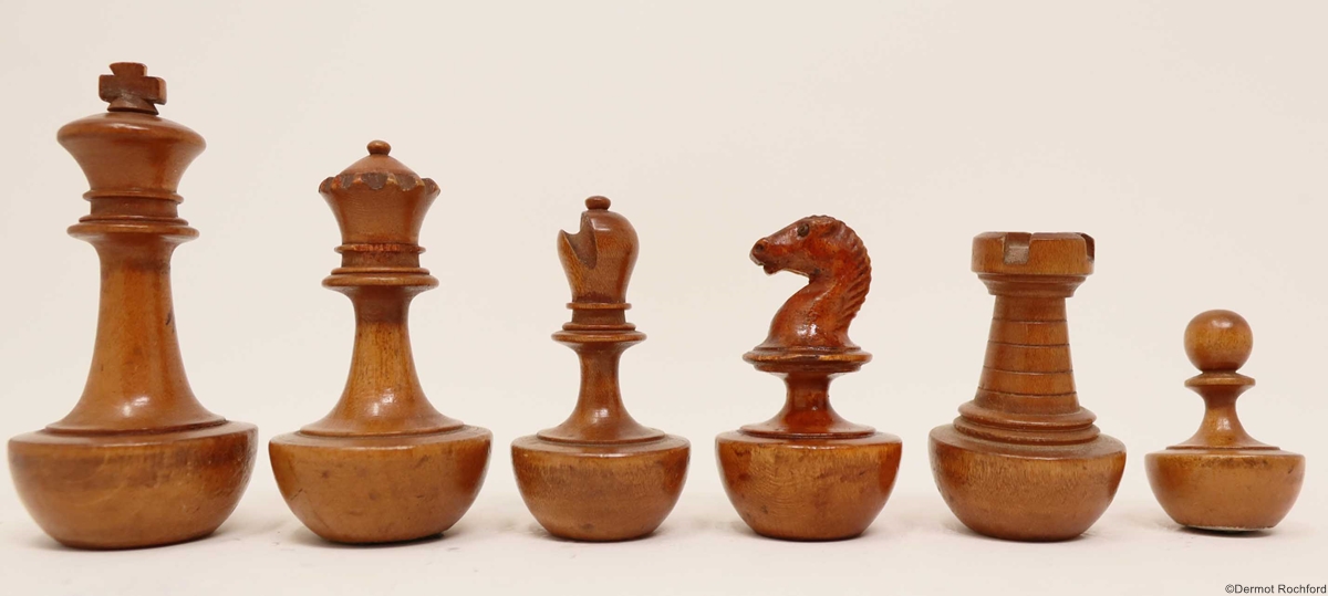 Antique selfrighting Chess Set