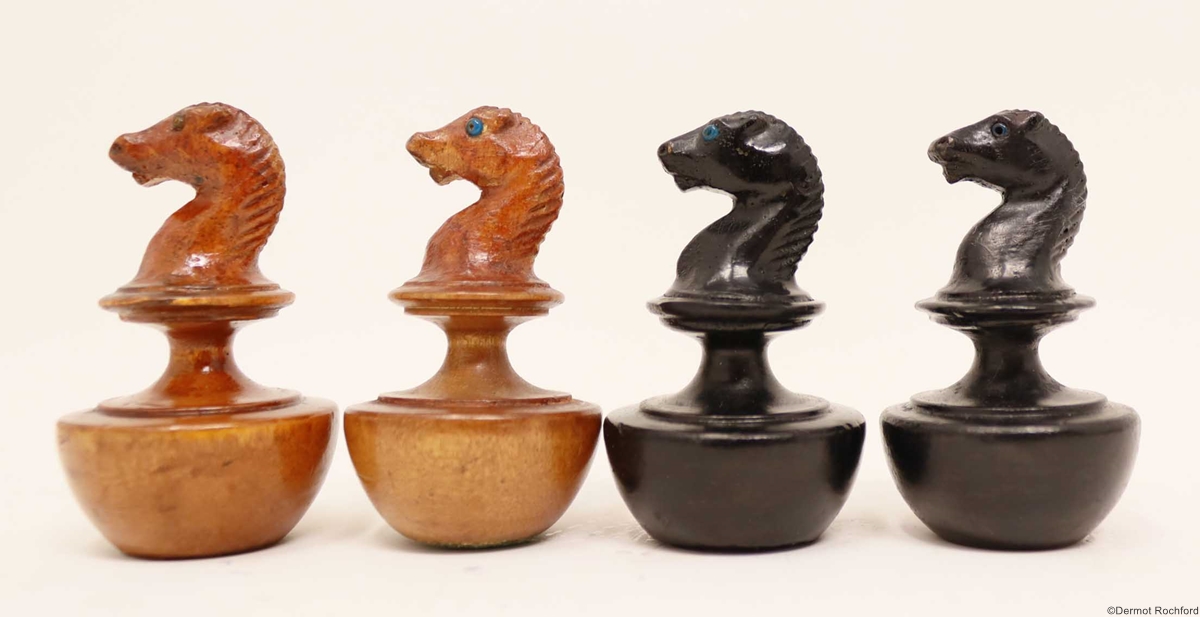 Antique selfrighting Chess Set