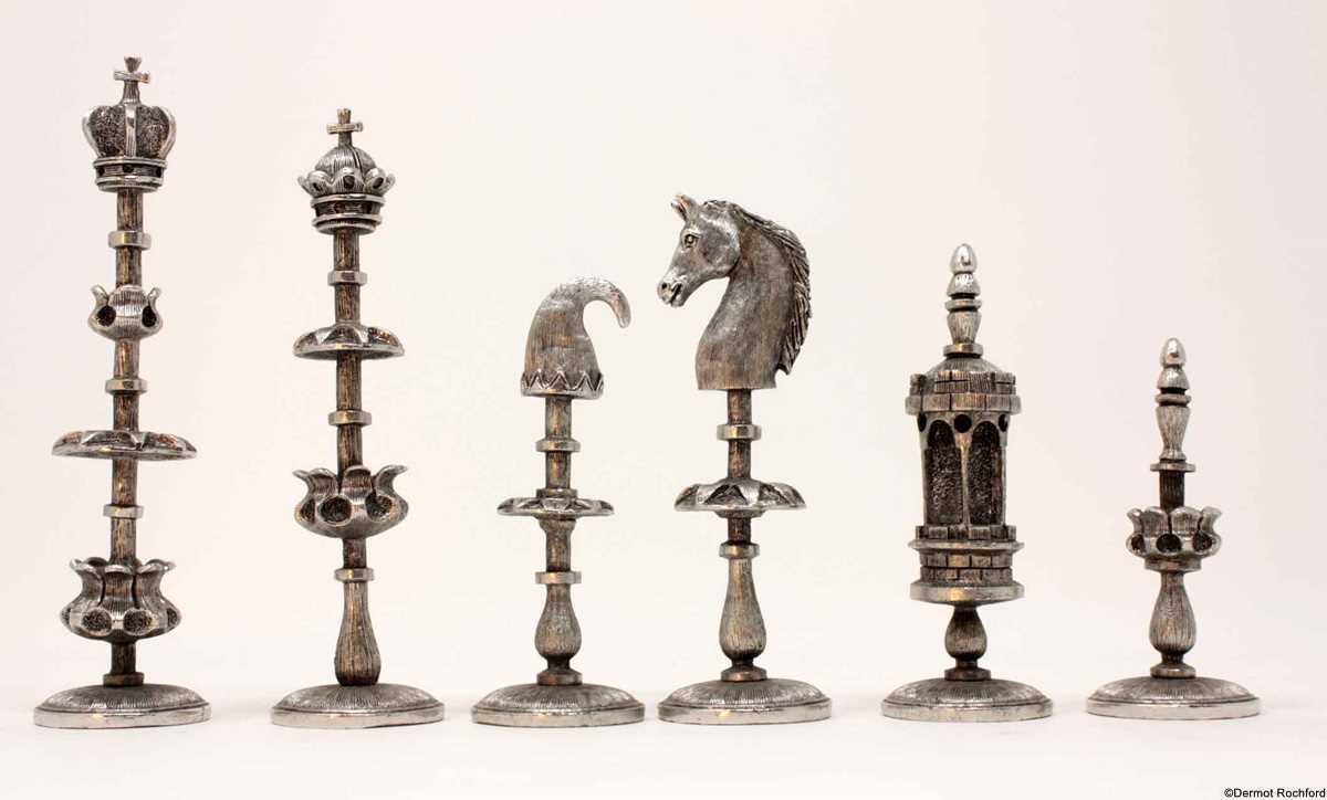 Vintage Silver Selenus Chess Set