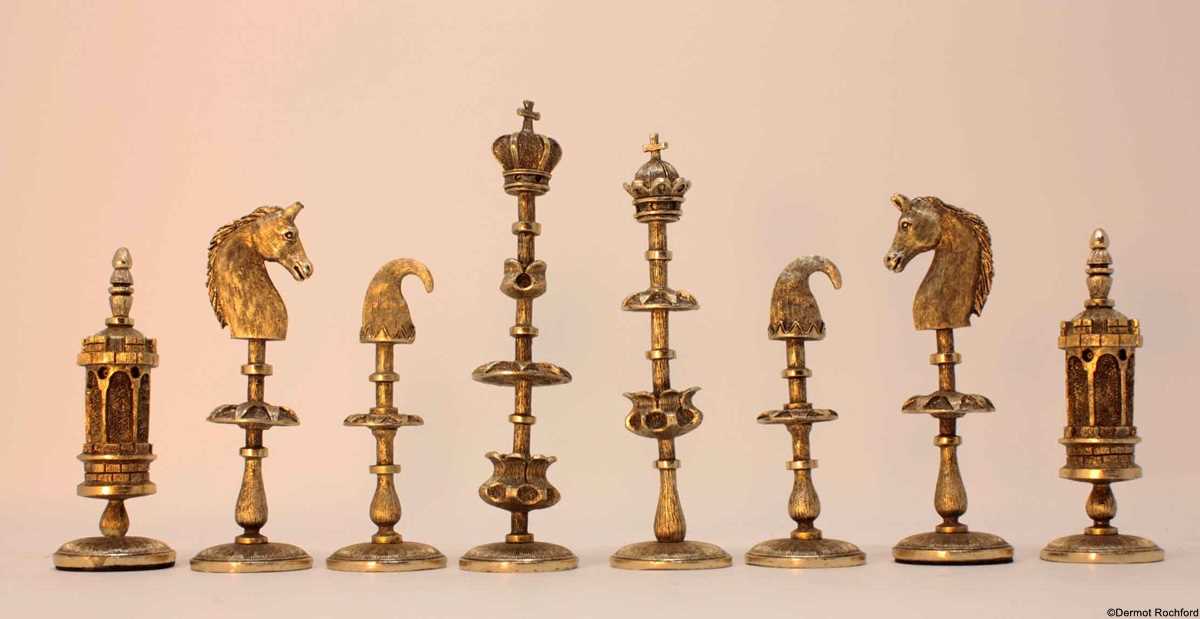 Vintage Silver Selenus Chess Set