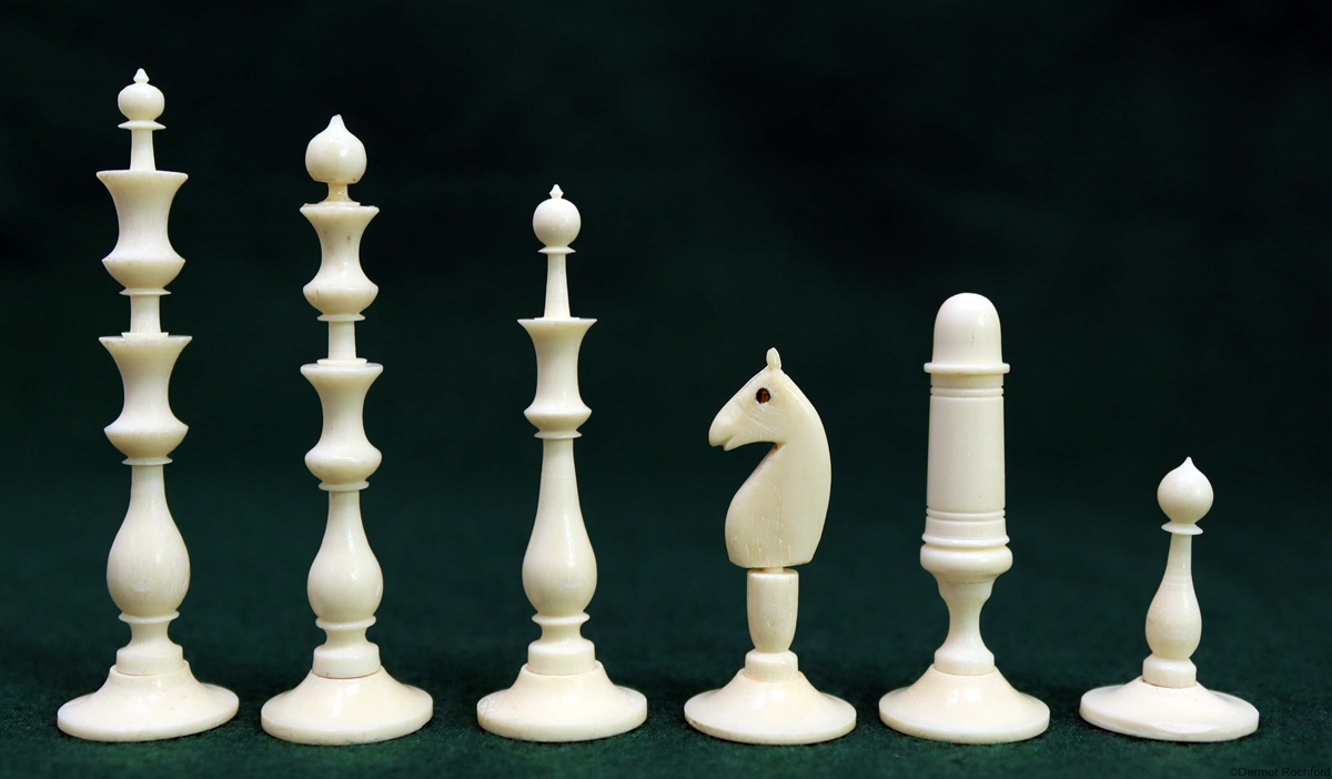 Antique Bone Selenus Chess Set