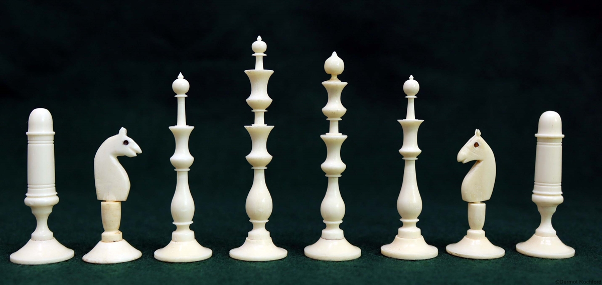 Antique Bone Selenus Chess Set