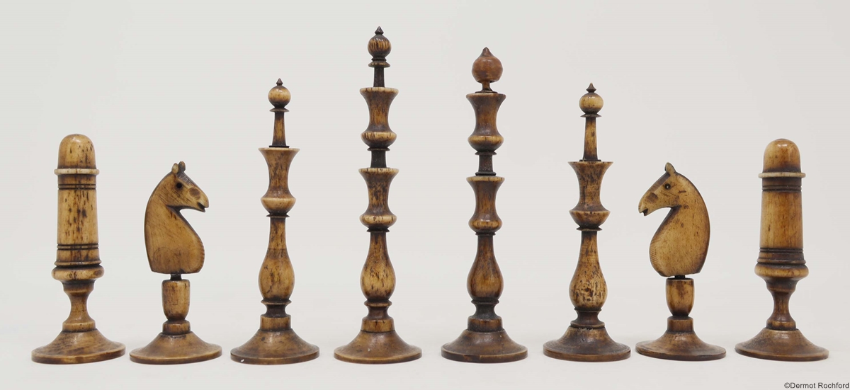 Antique Bone Selenus Chess Set