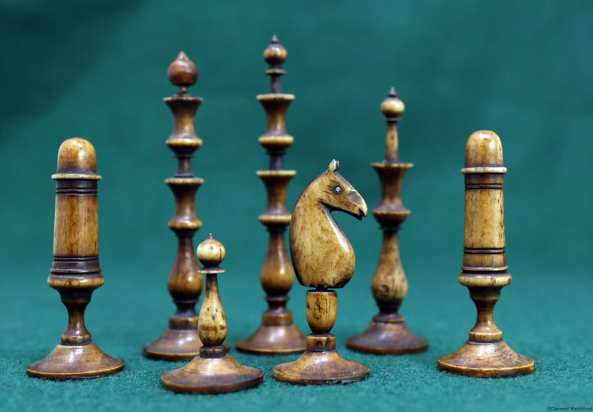 Antique Bone Selenus Chess Set